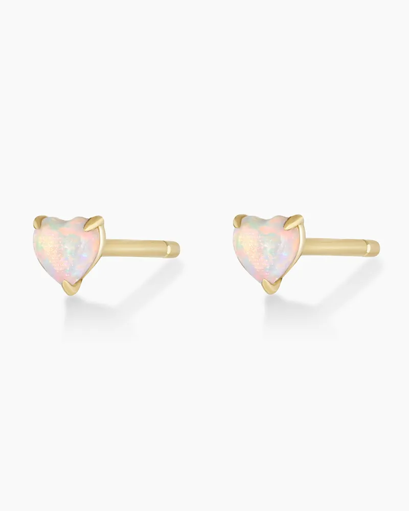 Opal Heart Studs