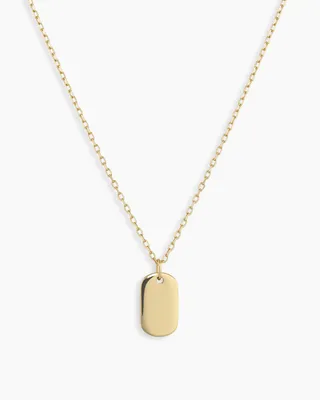14k Gold Griffin Dog Tag Necklace
