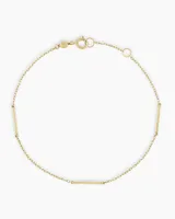 14k Gold Rose Bar Bracelet