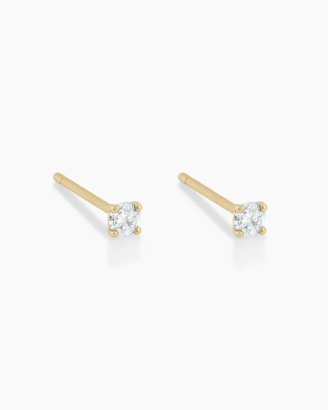 Diamond Bali Flat Back Studs Earring in 14K Solid Gold/Pair, Women's by Gorjana