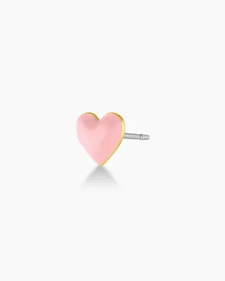 Blush Heart Charm Stud