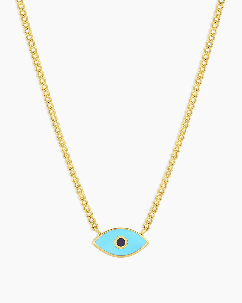 gorjana Women's Evil Eye Pendant Necklace Adjustable Link Chain w/ White  CZ/L... | eBay