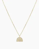Diamond Retro Rainbow Necklace