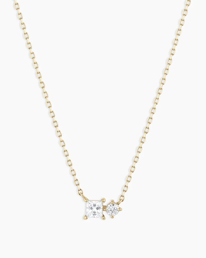 Diamond and White Sapphire Necklace