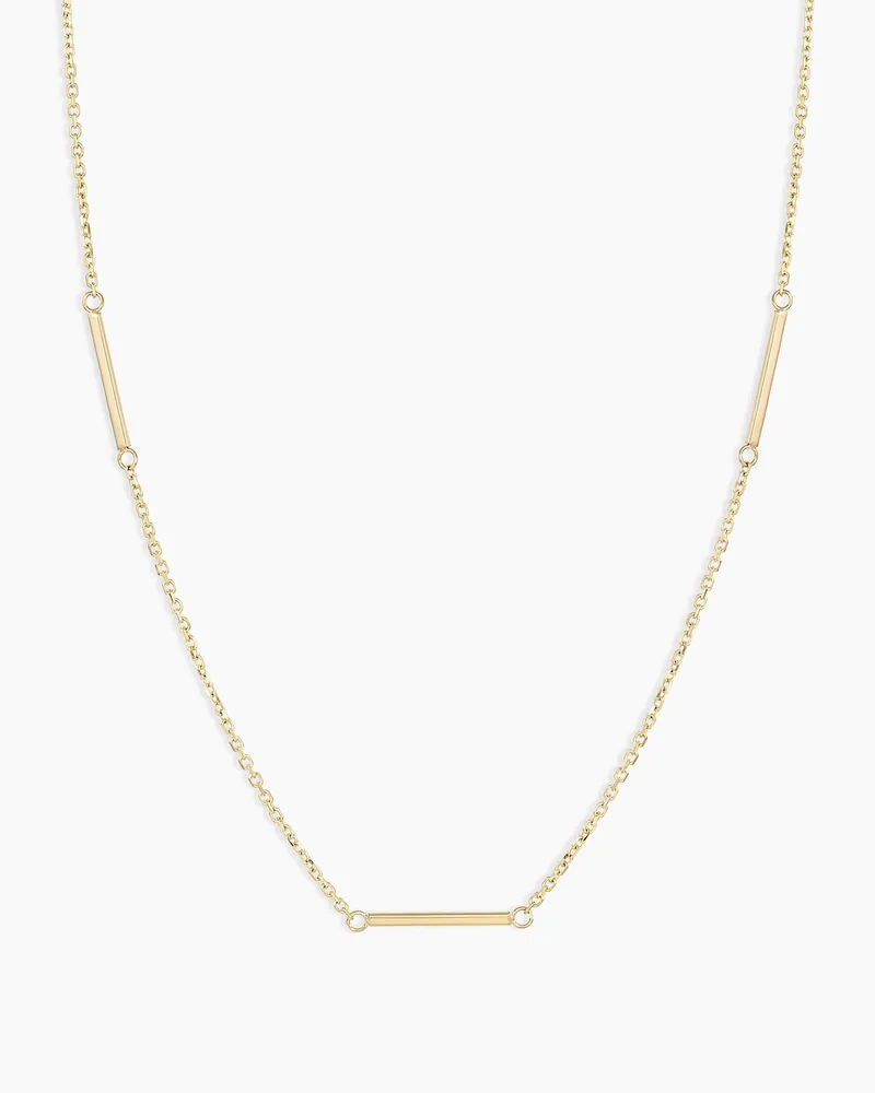 14k Gold Rose Bar Necklace