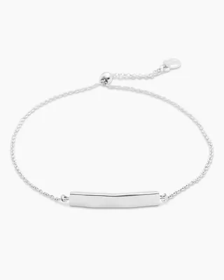 Bespoke Plate Adjustable Bracelet (silver)