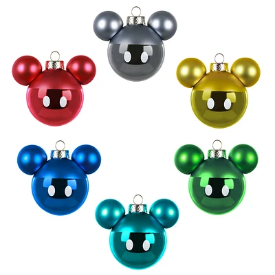 Disney Mickey Mouse Multicolor Glass Ornaments, Set of 6 for only USD 19.99 | Hallmark