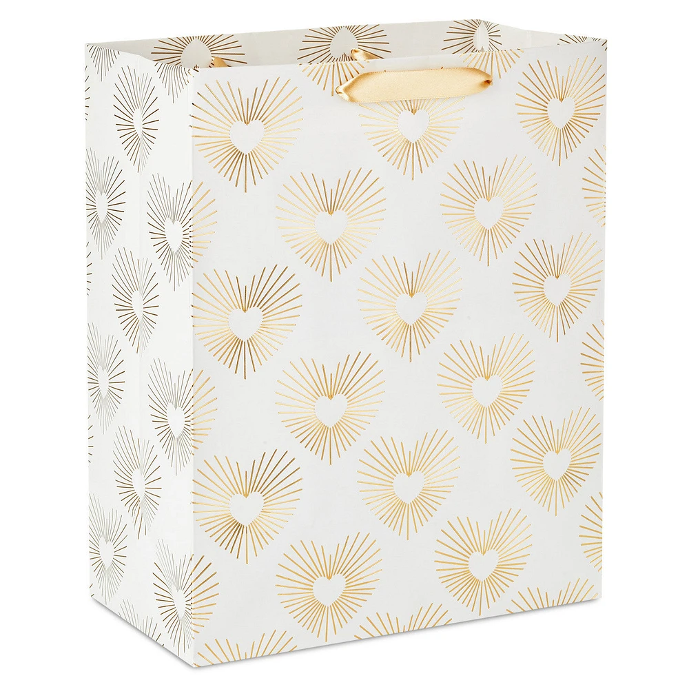 13" Gold Hearts on White Large Gift Bag for only USD 4.99 | Hallmark