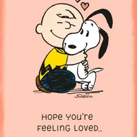 Peanuts® Charlie Brown Hugging Snoopy Love Card for only USD 2.99 | Hallmark