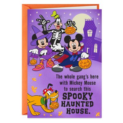 Disney Mickey Mouse Haunted House Halloween Card