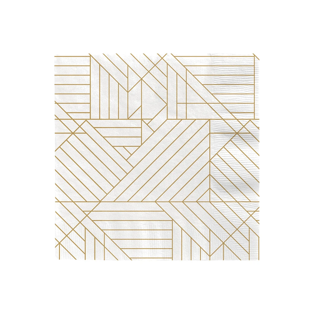 Gold Geometric on Ivory Dinner Napkins, Set of 16 for only USD 4.99 | Hallmark