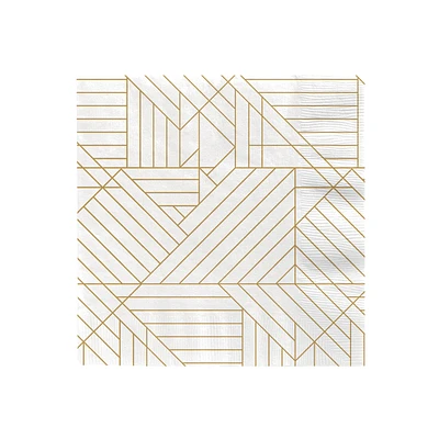 Gold Geometric on Ivory Dinner Napkins, Set of 16 for only USD 4.99 | Hallmark