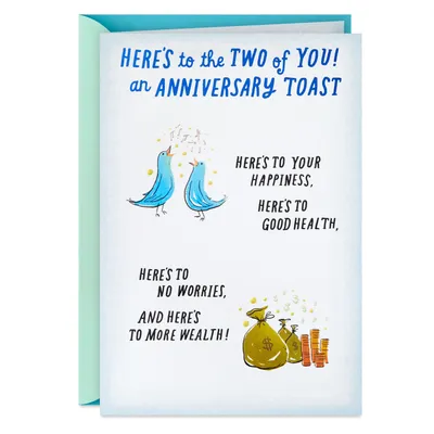 A Toast to the Two of You Anniversary Card for only USD 3.99 | Hallmark