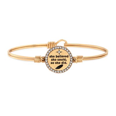 Luca and Danni She Believed She Could Gold Bangle Bracelet