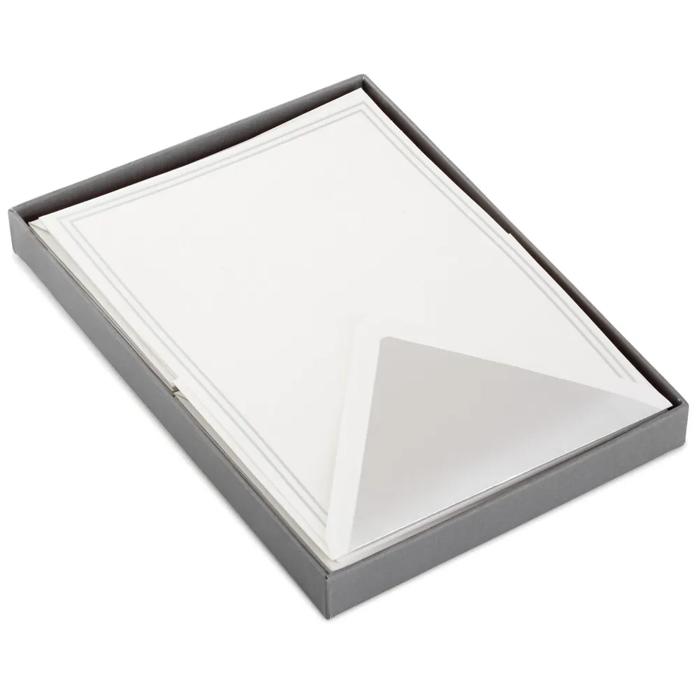 Double Silver Border Stationery Set, Box of 20 for only USD 14.99 | Hallmark