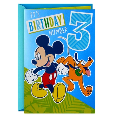 Disney Mickey Mouse 3rd Birthday Card With Sticker for only USD 6.59 | Hallmark