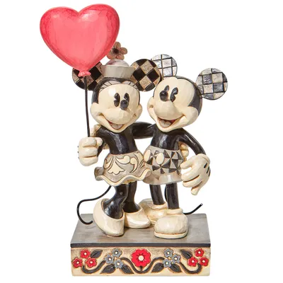 Jim Shore Disney Mickey and Minnie Heart Figurine, 7.25" for only USD 74.99 | Hallmark