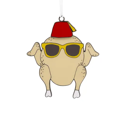 Friends Turkey in Fez and Sunglasses Moving Metal Hallmark Ornament for only USD 6.99 | Hallmark