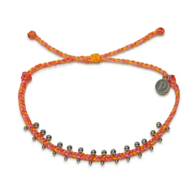 Pura Vida Laguna Orange and Silver Mixed Mini Braided String Bracelet for only USD 16.00 | Hallmark