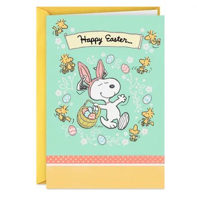 Peanuts® Snoopy Easter Bunny and Woodstock Easter Card for All for only USD 2.00 | Hallmark