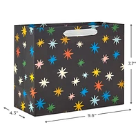 7.7" Colorful Stars on Black Medium Horizontal Gift Bag for only USD 3.49 | Hallmark