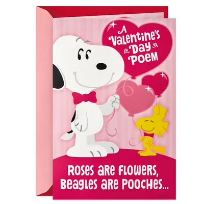 Peanuts® Snoopy and Woodstock Hugs and Smooches Funny Musical Pop-Up Valentine's Day Card for only USD 6.99 | Hallmark