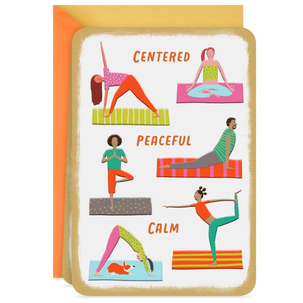 Centered, Peaceful, Calm Yoga Poses Blank Card