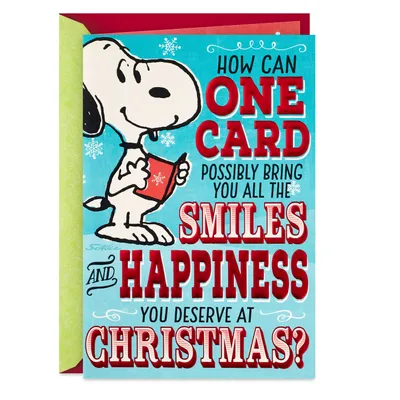 Peanuts® Snoopy Smiles Funny Christmas Card With Mini Cards for only USD 6.99 | Hallmark