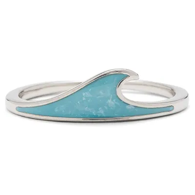 Pura Vida Silver Turquoise Wave Stacking Ring for only USD 20.00 | Hallmark