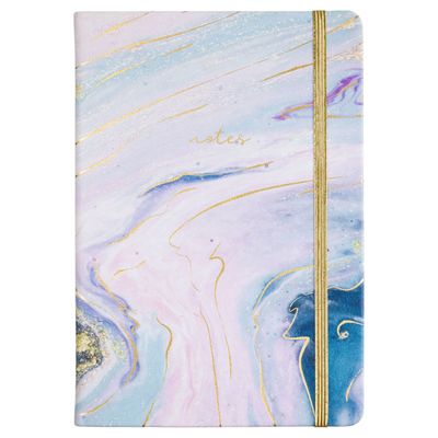 Pink and Blue Marbled Notebook