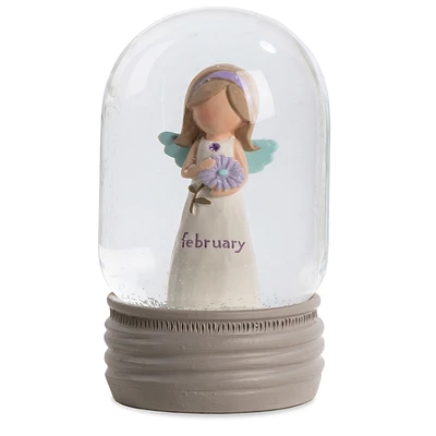 Blossom Bucket February Birthstone Angel Snow Globe, 4.2" for only USD 22.99 | Hallmark