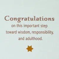 Wisdom, Responsibility and Adulthood Bar Mitzvah Card for only USD 2.59 | Hallmark