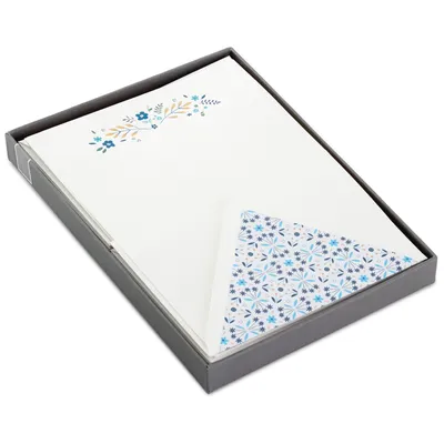 Blue Floral Stationery Set, Box of 20 for only USD 14.99 | Hallmark