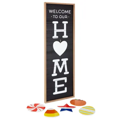 Welcome Home Front Porch Sign With Seasonal Decorations, 16.5x47.25 for only USD 54.99 | Hallmark