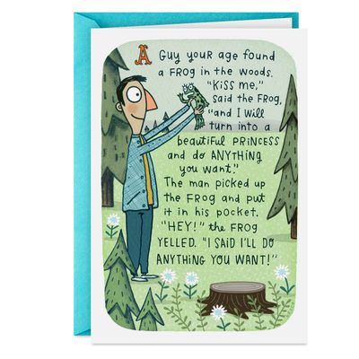 Frog Princess Fable Funny Birthday Card for Him