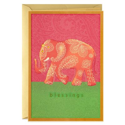 Blessings Paisley Elephant Blank Card for only USD 4.99 | Hallmark