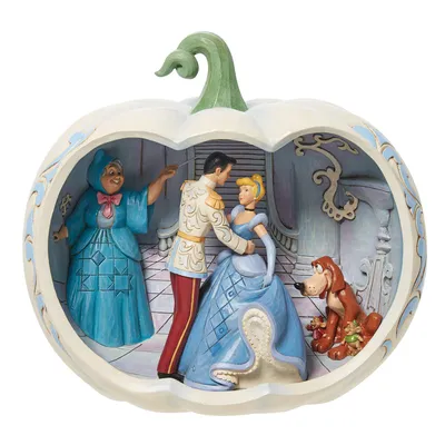 Jim Shore Disney Cinderella Scene in Carved Pumpkin Figurine, 8" for only USD 139.99 | Hallmark