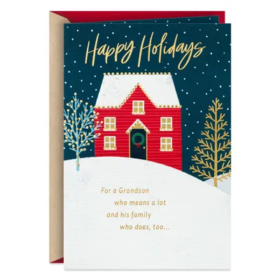 Extra Bright and Fun Holiday Card for Grandson and Family for only USD 3.99 | Hallmark