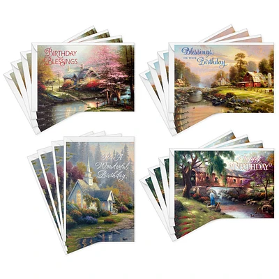 Thomas Kinkade Peaceful Blessings Religious Boxed Birthday Cards Assortment, Pack of 12 for only USD 7.99 | Hallmark
