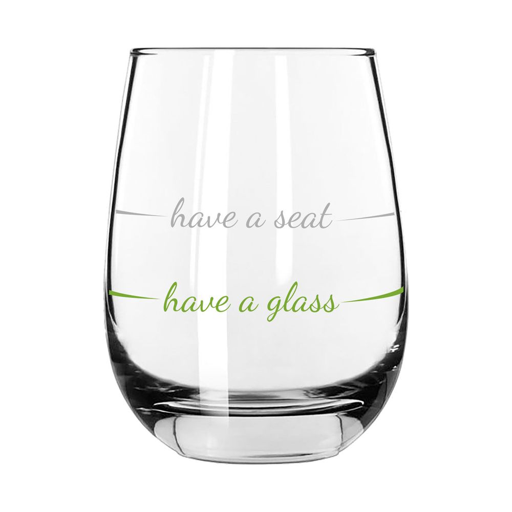 Stemless Wine Glass with Figurine - Tree