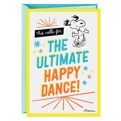 Peanuts® Snoopy Happy Dance Congratulations Card for only USD 3.99 | Hallmark