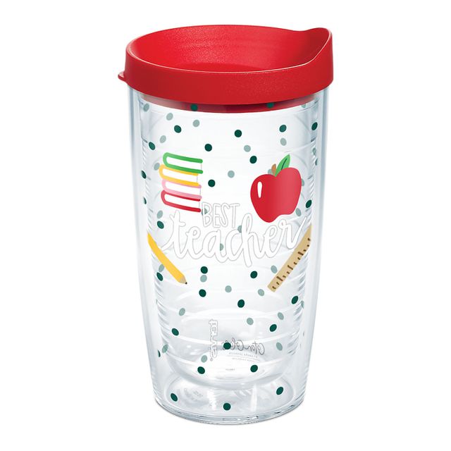 Best Teacher Ever Insulated Tumbler Cup 20 oz Clear Lid and Straw