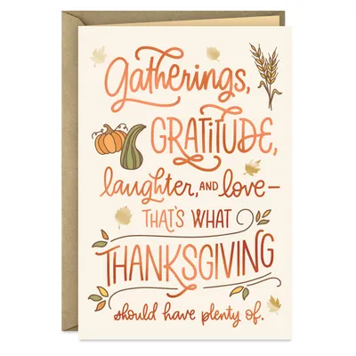 Gratitude, Laughter and Love Thanksgiving Card for only USD 2.00 | Hallmark