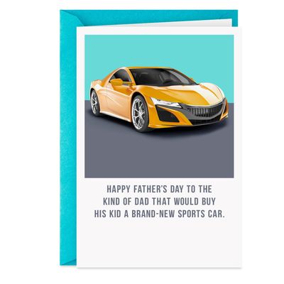 Sports Car Funny Father's Day Card for Dad