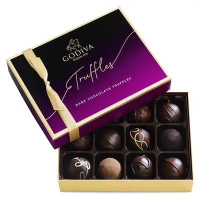 Godiva Assorted Signature Dark Chocolate Truffles Gift Box, 12 Pieces for only USD 38.00 | Hallmark