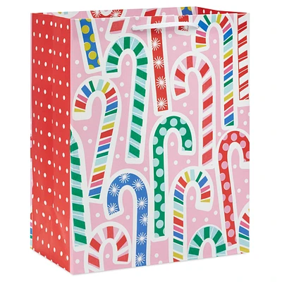 13" Colorful Candy Canes on Pink Large Christmas Gift Bag for only USD 4.49 | Hallmark