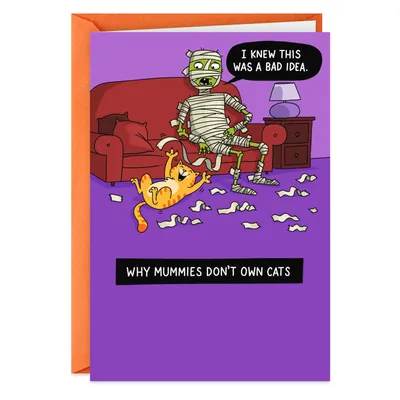 Why Mummies Don't Own Cats Funny Halloween Card for only USD 3.49 | Hallmark