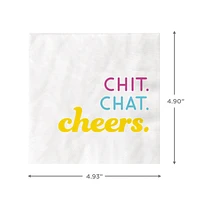 White "Chit, Chat, Cheers" Cocktail Napkins, Set of 16 for only USD 4.49 | Hallmark