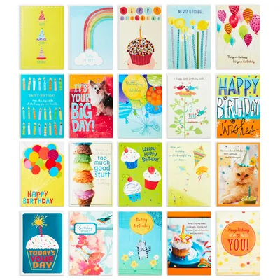 Cupcakes and Confetti Assorted Birthday Cards, Box of 20 for only USD 16.99 | Hallmark