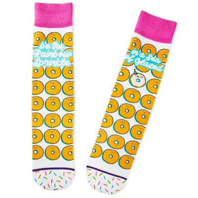 Rainbow Sprinkle Donuts Fun Crew Socks for only USD 12.99 | Hallmark